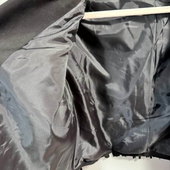 Saints & Hearts Faux Suede Festival Fringe Jacket – Black Cropped Western - Picture 6 of 6